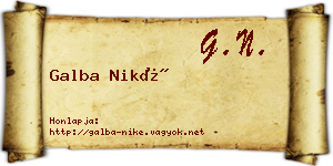 Galba Niké névjegykártya
